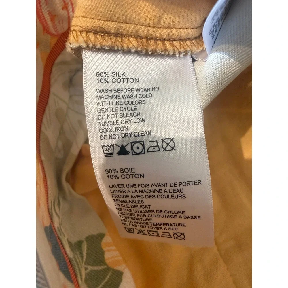 Tommy Bahama Silk Cotton Pleated Dress Pants Tan Khaki 38x34 Straight Leg
